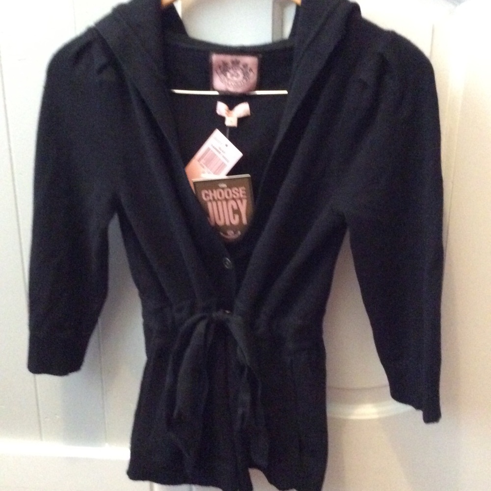 Juicy Couture Black Cashmere Hoodie XS NWT